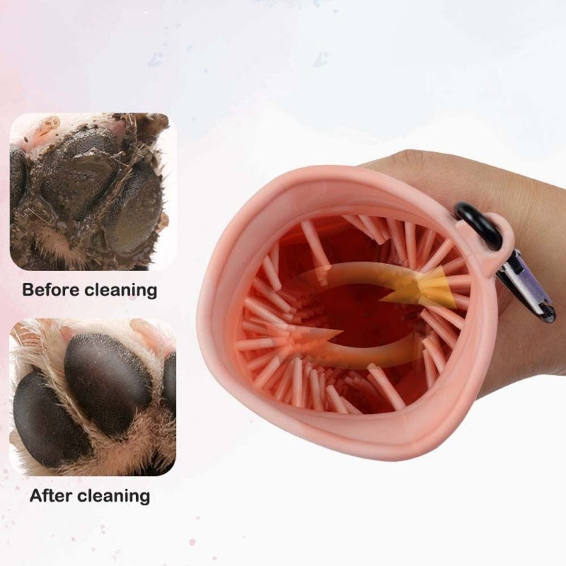 2 In 1 Dog Paw Cleaner Cup Soft Pet Dog Foot Cleaning Washer Brush Cup Portable Pet Foot Washer Paw Clean Brush Foot Cleaning Bucket Pet Products